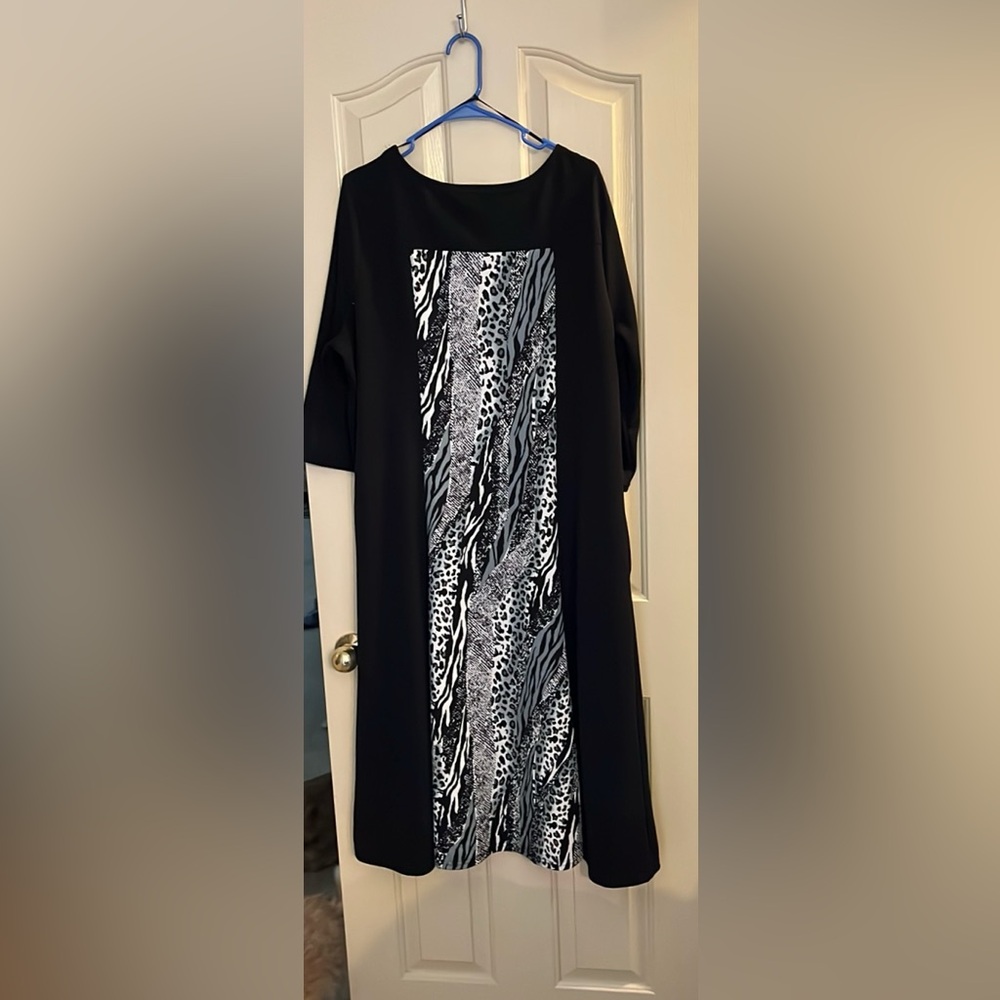 Black and animal print dress